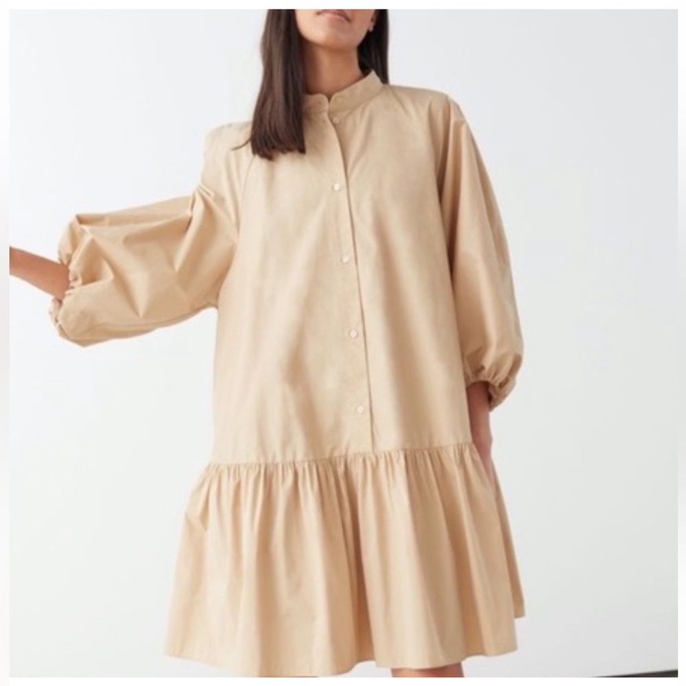 & Other Stories Beige Midi Dress
